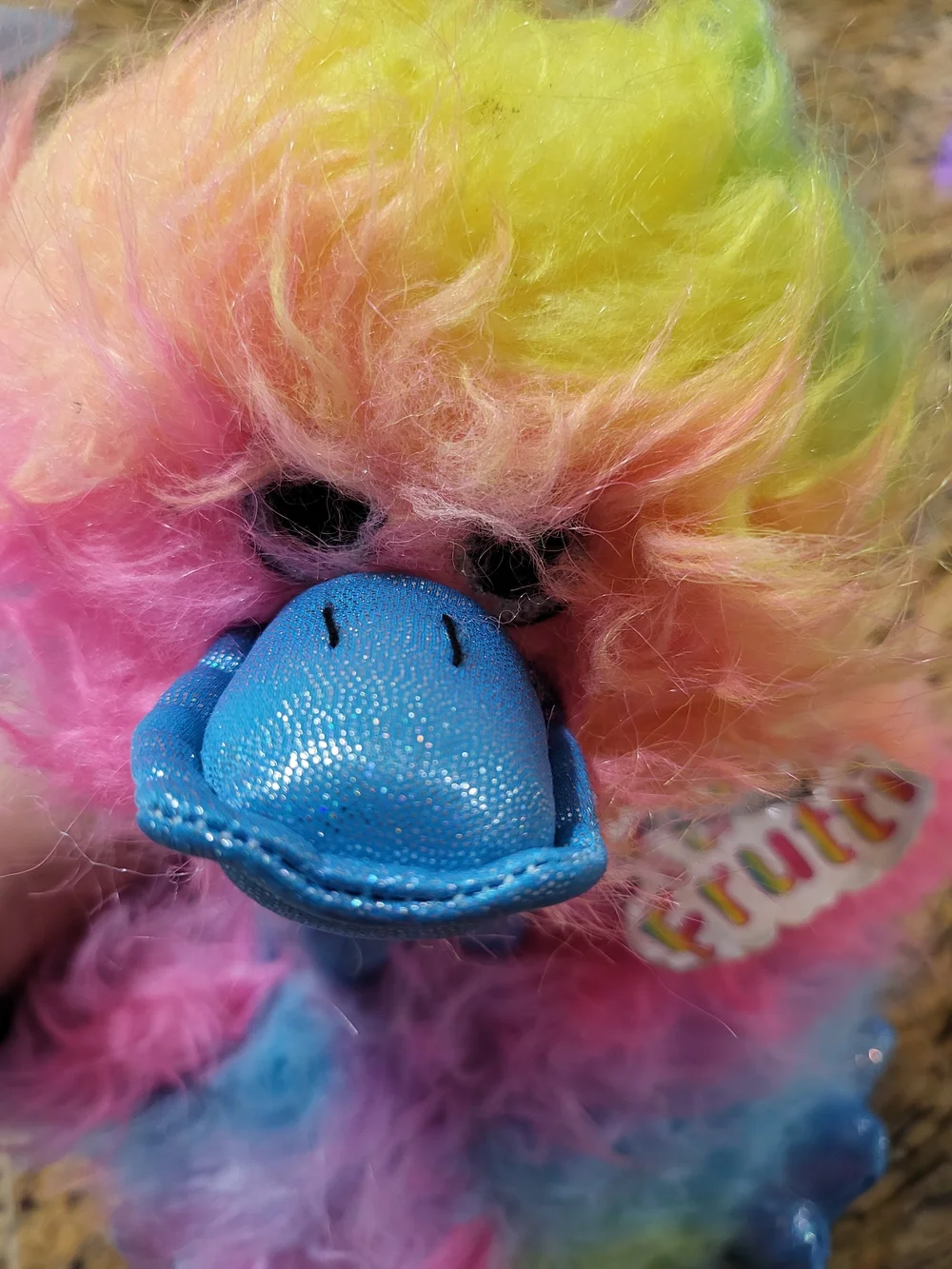 The Petting Zoo Tutti Frutti Rainbow Ostrich Plush w/ Tag